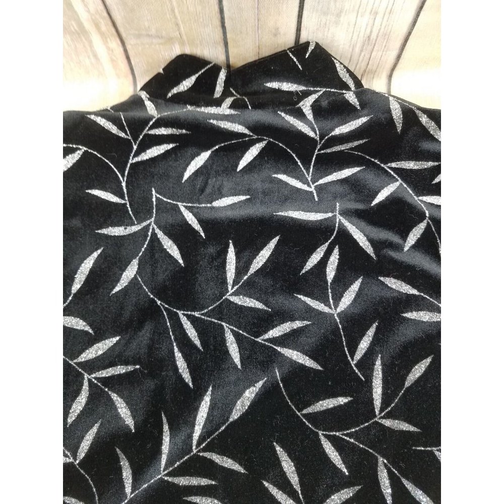 JBS Ltd Women’s Black Velvet Jacket Size 15 W Hippie Evening Wear Leaves B13 - Picture 12 of 12